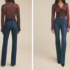 NEW Favorite Daughter Valentina Jeans 27 Super High Rise Mini Bootcut Woodside